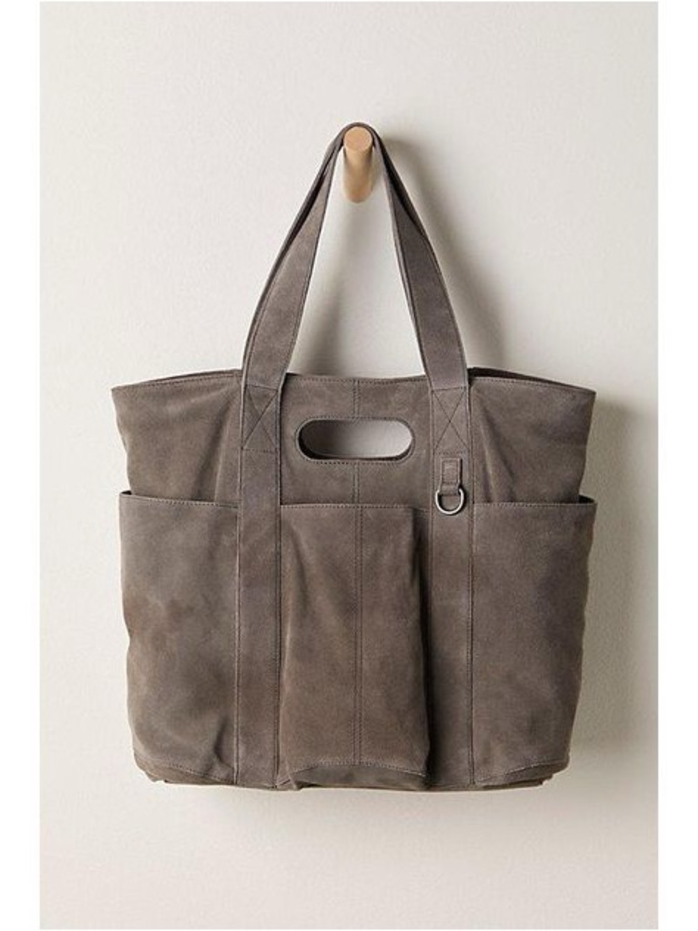 Free people Suede Caravan Tote charcoal grey